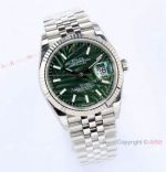 (EW) Rolex Datejust 36 Stainless Steel Mint Green Palm Dial Watch Swiss 3235